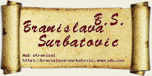 Branislava Šurbatović vizit kartica